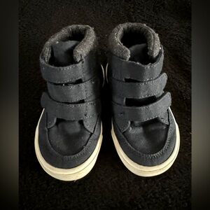 Size 6, Old Navy, high top navy blue Velcro shoes.